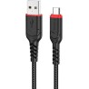 Hoco Victory Braided X59 USB σε USB-C (1m) - Μαύρο