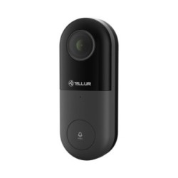 Tellur Video DoorBell WiFi Ασύρματο Κουδούνι Πόρτας με Κάμερα & Wi-Fi σε μαύρο/γκρι χρώμα FullHD TLL331251