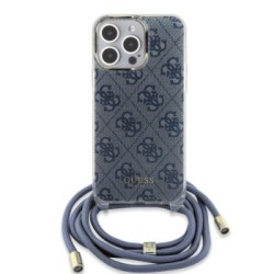 Guess “4G Logo Collection” Crossbody Hard Case Θήκη προστασίας από σιλικόνη με λουράκι – iPhone 15 Pro Max Μπλε – GUHCP15XHC4SEB