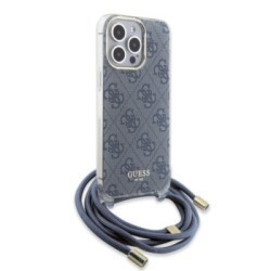 Guess “4G Logo Collection” Crossbody Hard Case Θήκη προστασίας από σιλικόνη με λουράκι – iPhone 15 Pro Max Μπλε – GUHCP15XHC4SEB
