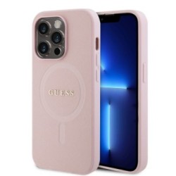 Guess Saffiano Hard Case Θήκη προστασίας από δερματίνη – iPhone 13 Pro Ροζ – GUHMP13LPSAHMCP