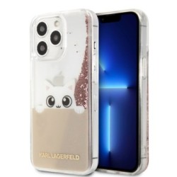 Karl Lagerfeld Liquid Glitter Case "Peek a Boo Cover" Θήκη προστασίας – iPhone 13 Pro Max Clear/Glitter Pink