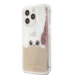 Karl Lagerfeld Liquid Glitter Case "Peek a Boo Cover" Θήκη προστασίας – iPhone 13 Pro Max Clear/Glitter Pink