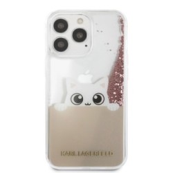 Karl Lagerfeld Liquid Glitter Case "Peek a Boo Cover" Θήκη προστασίας – iPhone 13 Pro Max Clear/Glitter Pink