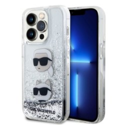 Karl Lagerfeld Karl + Choupette Liquid Glitter Case Θήκη προστασίας από σιλικόνη – iPhone 14 Pro Max Black – KLHCP14XLDHKCNS