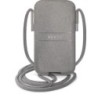 Guess Saffiano Pouch with cord Τσαντάκι κατάλληλο για smartphone Small / Medium 170x95mm με κορδονάκι Grey - GUPHMPSASBGR
