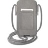 Guess Saffiano Pouch with cord Τσαντάκι κατάλληλο για smartphone Small / Medium 170x95mm με κορδονάκι Grey - GUPHMPSASBGR