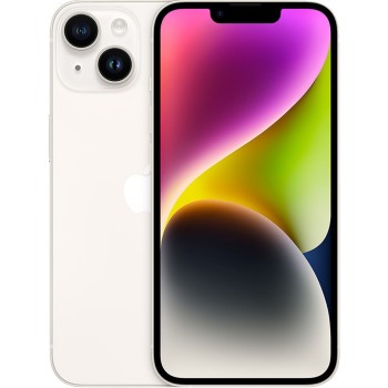 Μεταχειρισμένο Apple iPhone 14 128GB - Starlight μπροστινή και πίσω όψη
