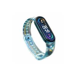 Hurtel Bracelet Λουράκι Σιλικόνης (Mi Smart Band 5/Mi Smart Band 6) - Διάφανο / Μπλε