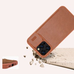 Nillkin Qin Pro Back Cover Δερμάτινη (iPhone 14 Pro Max) - Καφέ