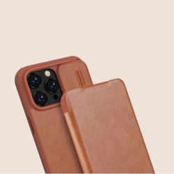 Nillkin Qin Pro Back Cover Δερμάτινη (iPhone 14 Pro Max) - Καφέ