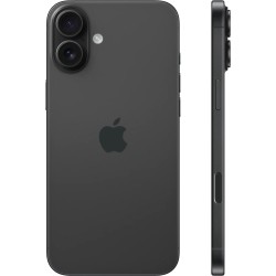 Apple iPhone 16 Plus 256GB σε μαύρο χρώμα, με πίσω όψη που αναδεικνύει τις κάμερες και την πλάγια όψη με τα κουμπιά ελέγχου.