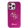 Guess Fixed Glitter 4G Logo Case Θήκη προστασίας από σιλικόνη – iPhone 15 Pro Max Purple – GUHCP15XHG4SGU
