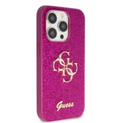 Guess Fixed Glitter 4G Logo Case Θήκη προστασίας από σιλικόνη – iPhone 15 Pro Max Purple – GUHCP15XHG4SGU