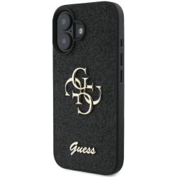 Guess Fixed Glitter 4G Logo Case για iPhone 16 Plus - Μαύρο