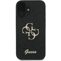 Guess Fixed Glitter 4G Logo Case για iPhone 16 Plus - Μαύρο