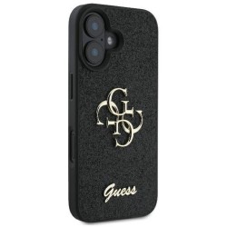 Guess Fixed Glitter 4G Logo Case για iPhone 16 Plus - Μαύρο